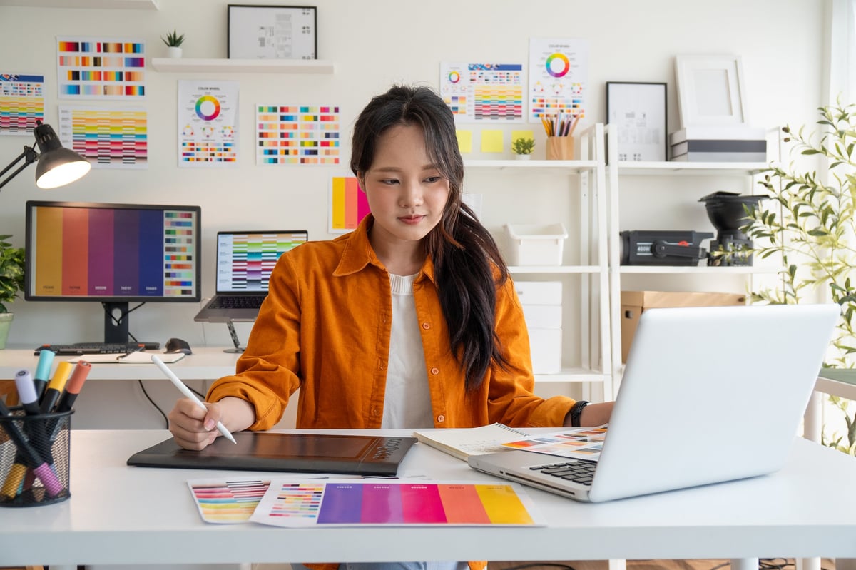 Freelance designer working