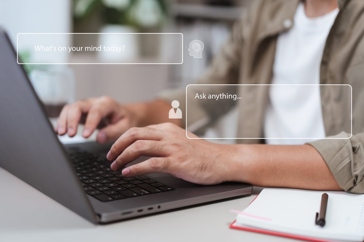 Team communication apps on laptop