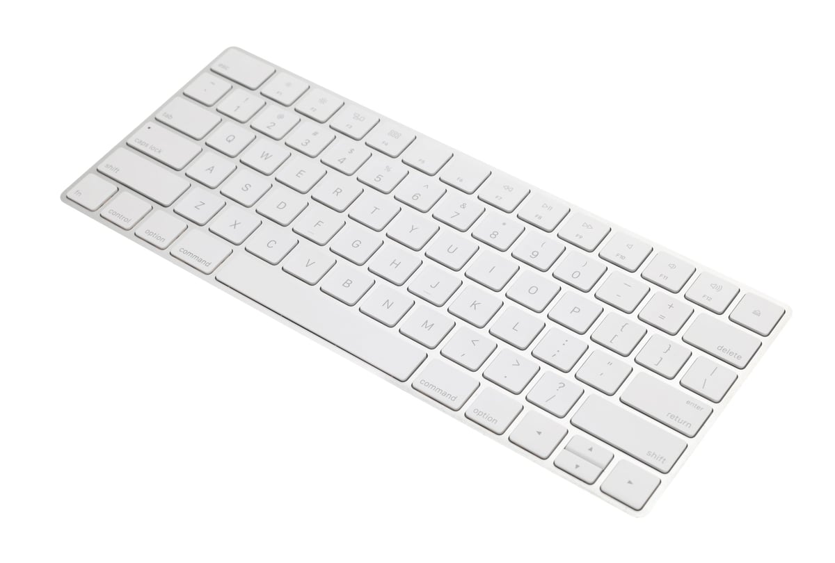 Modern wireless keyboard — the external keyboard is the most underrated ergonomic upgrade