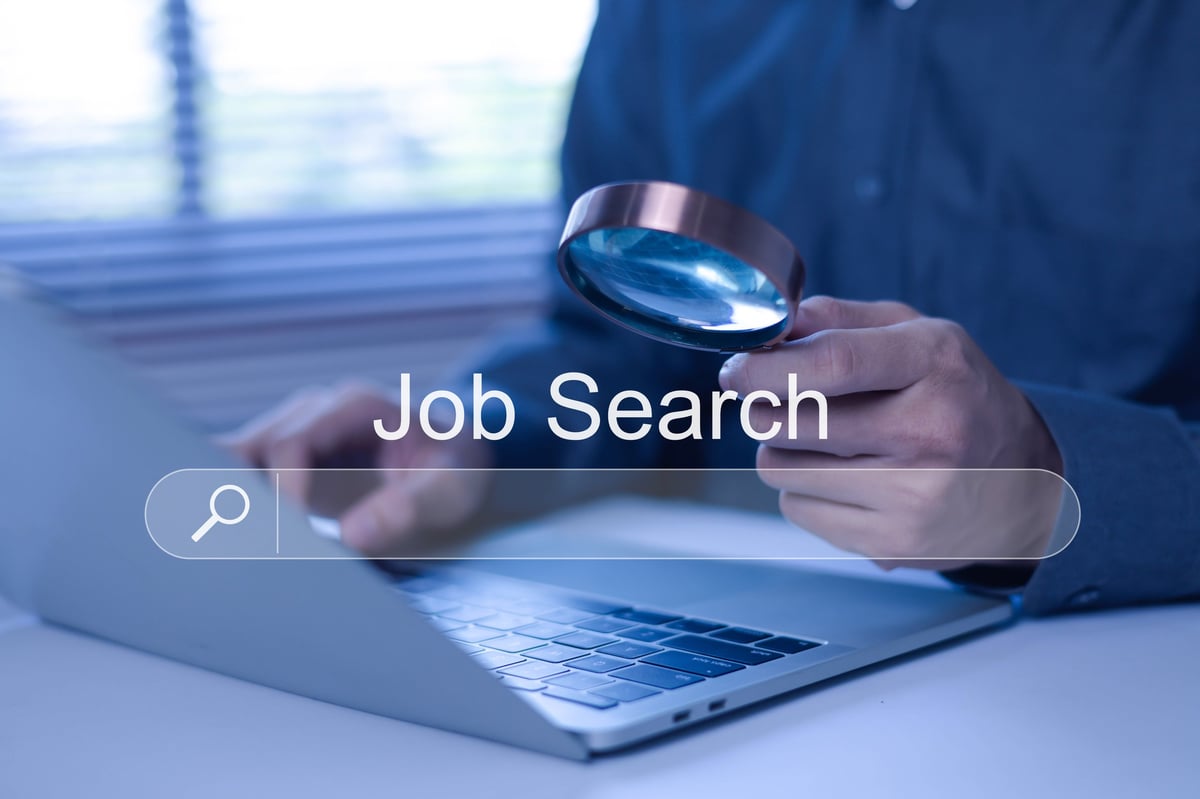 Searching for remote jobs on laptop
