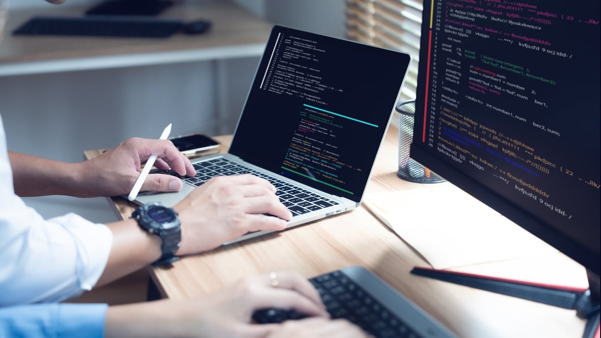 Freelance developer coding